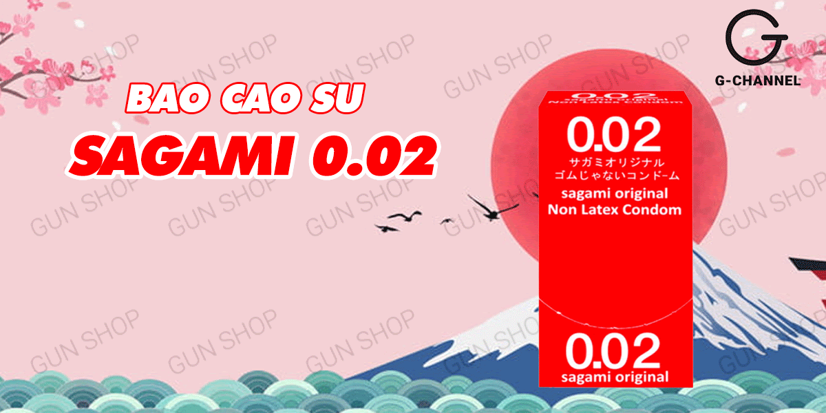 Bao cao su Sagami siêu mỏng 0.02mm an toàn mềm mại hộp 12