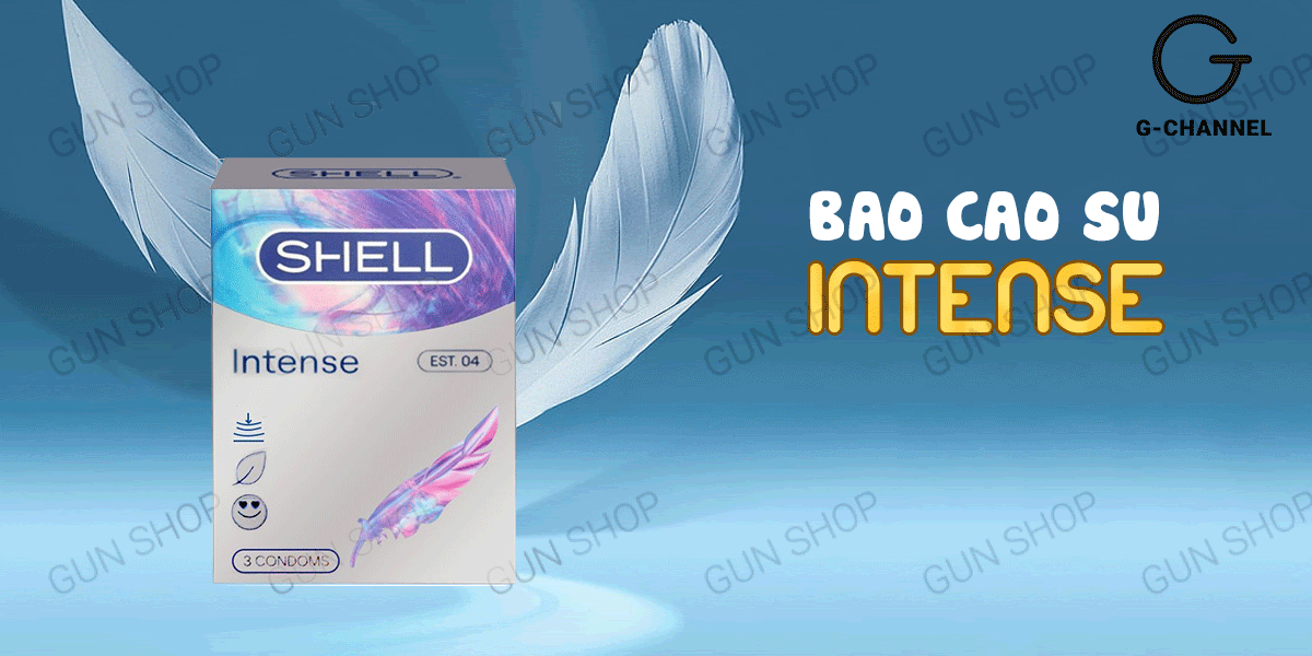 Shell Intense siêu mỏng 0.04mm hộp 3 cái an toàn chất lượng
