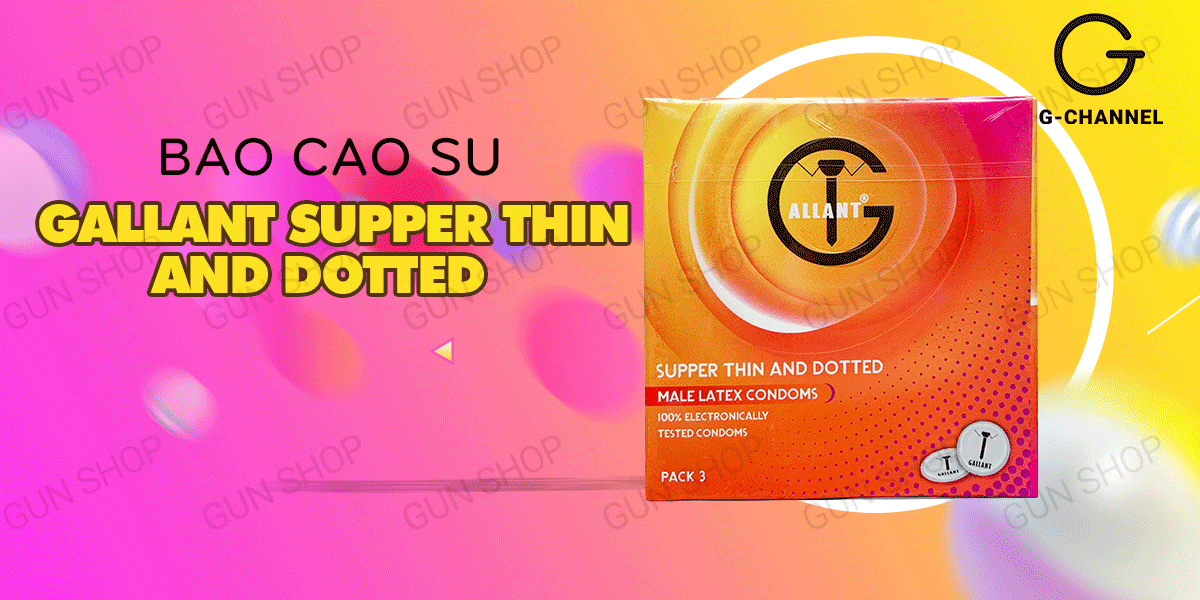 Bao Cao Su Gallant Siêu Mỏng Điểm Nổi Kích Thích - Hộp 2x3 Cái