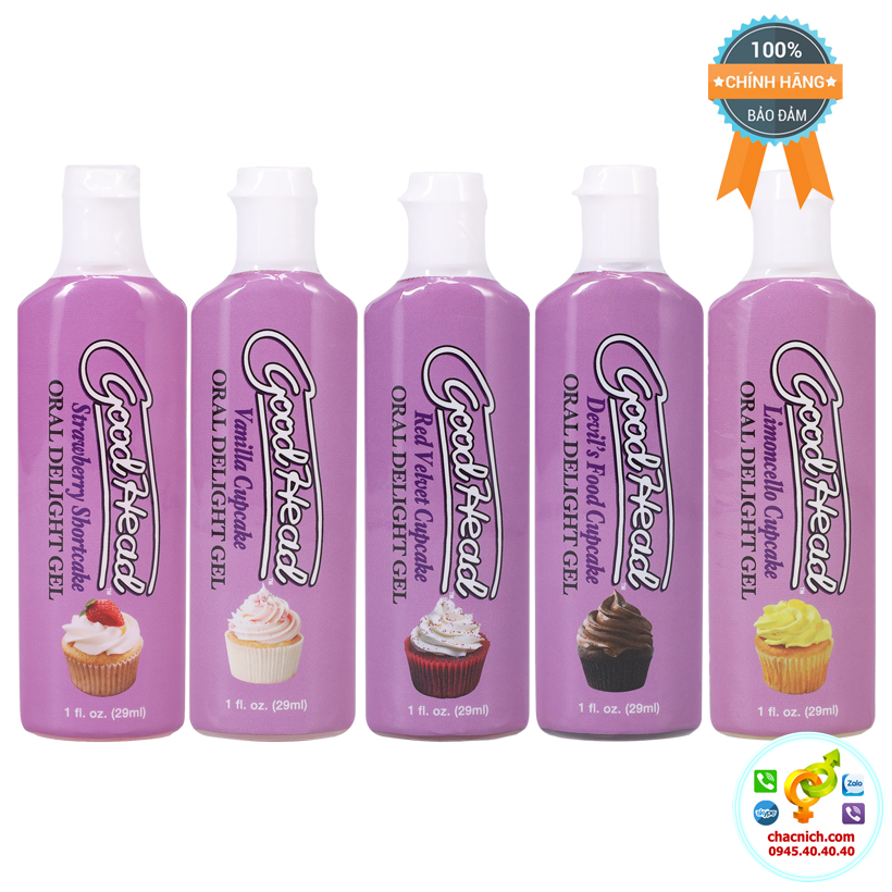 Bộ Gel GoodHead Oral Delight 5 Vị Kem Cupcake Kích Thích