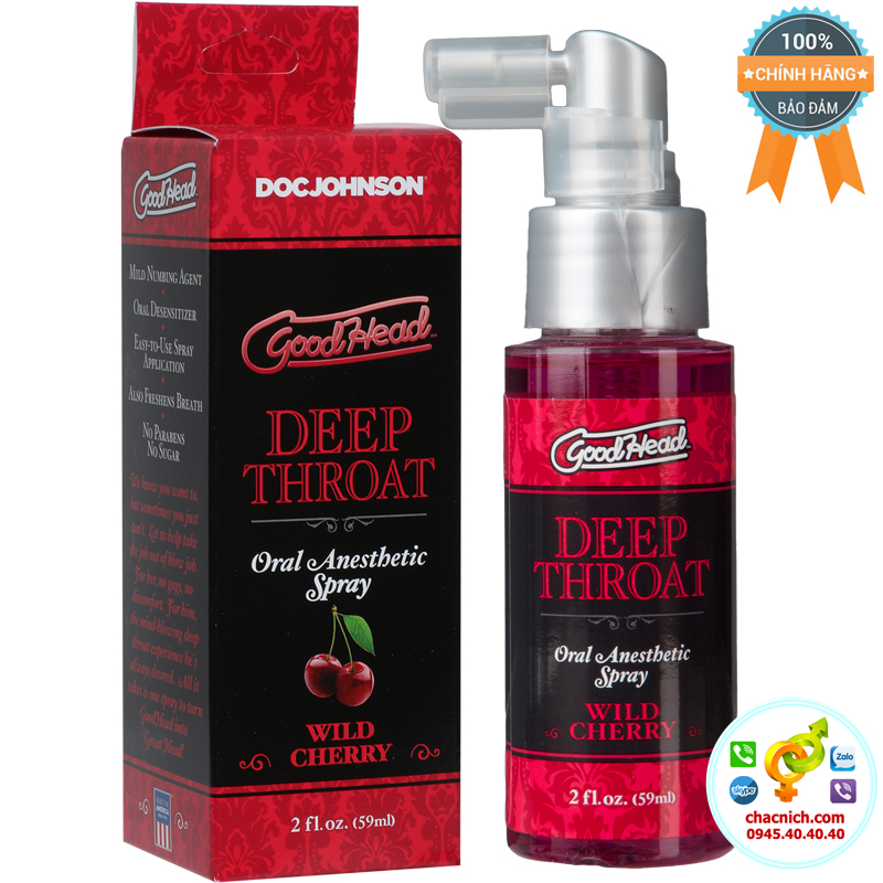 Chai Xịt Oral Sex Deep Throat Hương Cherry Đỏ Kích Thích Tăng Khoái Cảm