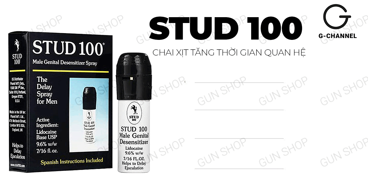 Stud 100 xịt chống xuất tinh kéo dài 13ml tăng cường sinh lực