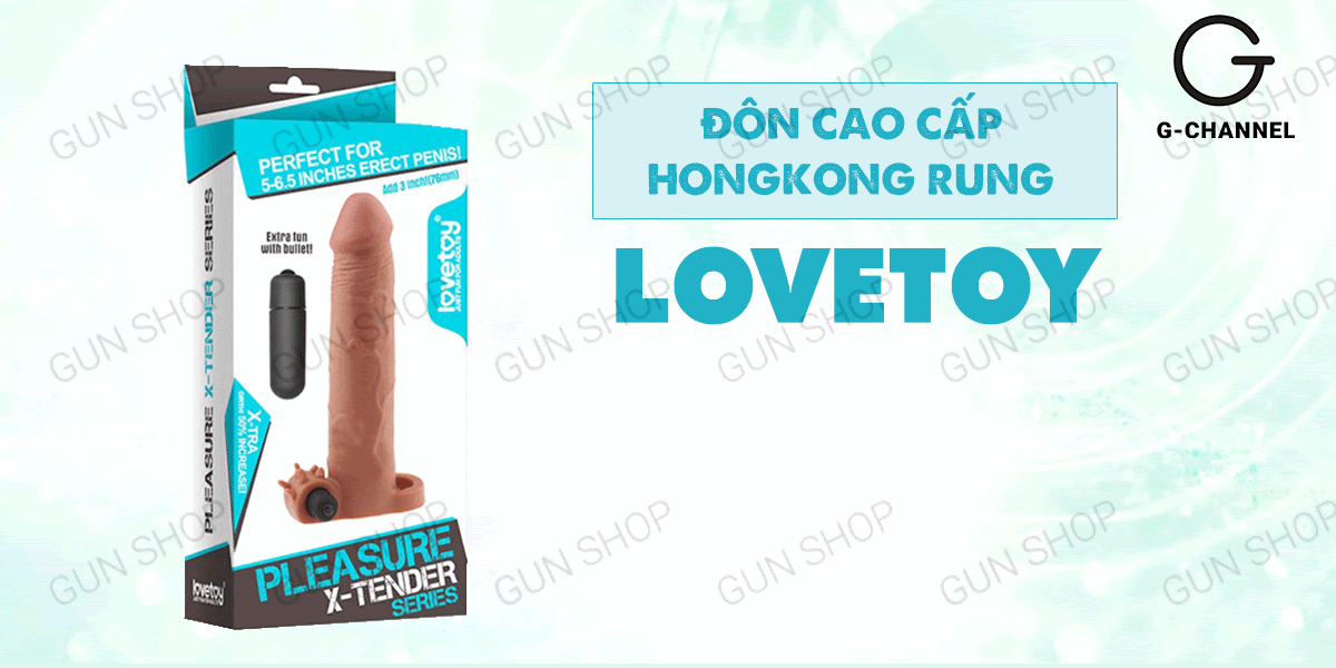 Bao cao su đôn dên rung mạnh Lovetoy Pleasure tăng kích thước 3cm