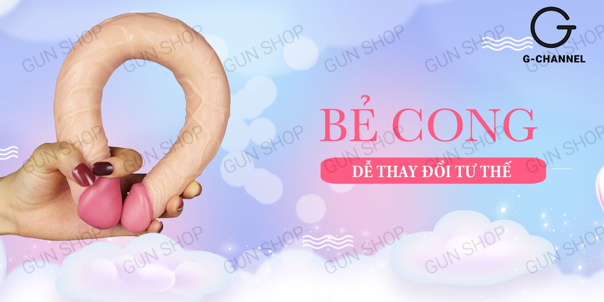 Dương Vật Giả 2 Đầu Mềm Dẻo Uốn Cong Đa Năng Kích Thích