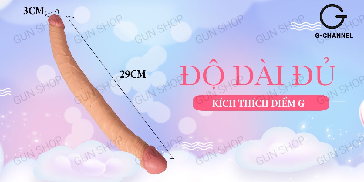 Dương Vật Giả 2 Đầu Mềm Dẻo Uốn Cong Đa Năng Kích Thích