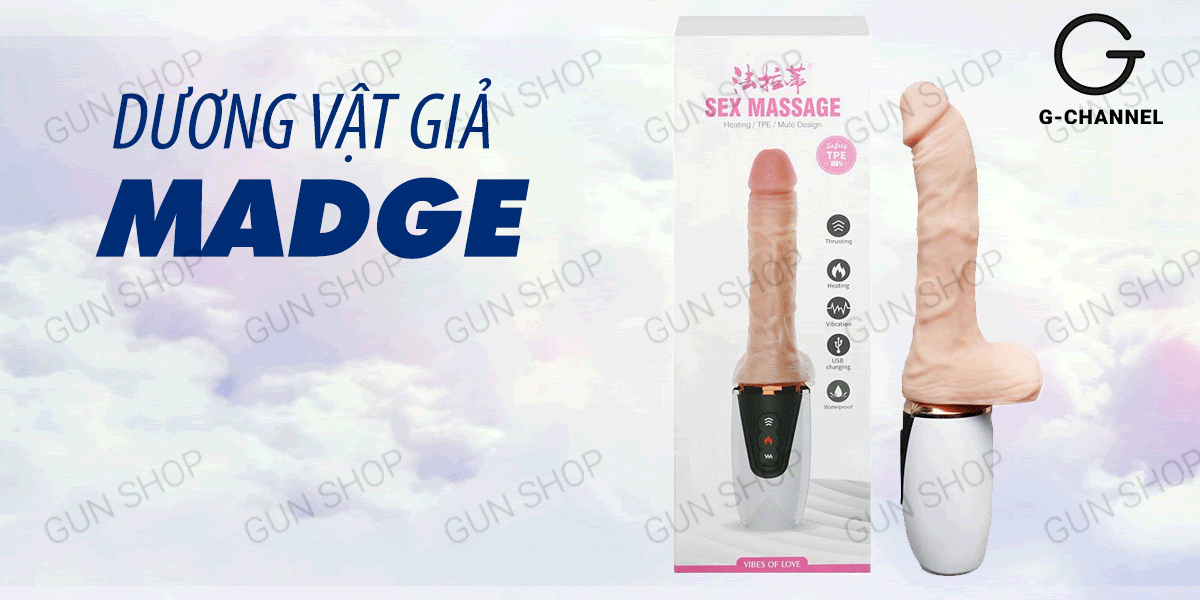 Dương vật giả Dibe sạc USB rung thụt tỏa nhiệt, siêu thích