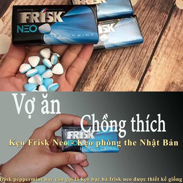 Shop bán Frisk Neo Peppermint kẹo ngậm BJ bạc hà kẹo phòng the Nhật Bản kẹo tình yêu hộp 50 viên  nhập khẩu