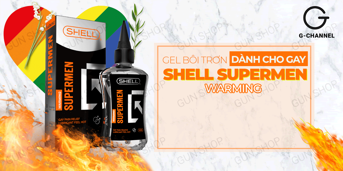 Gel Bôi Trơn Hậu Môn Nóng Ấm Shell Supermen Chai 90ml