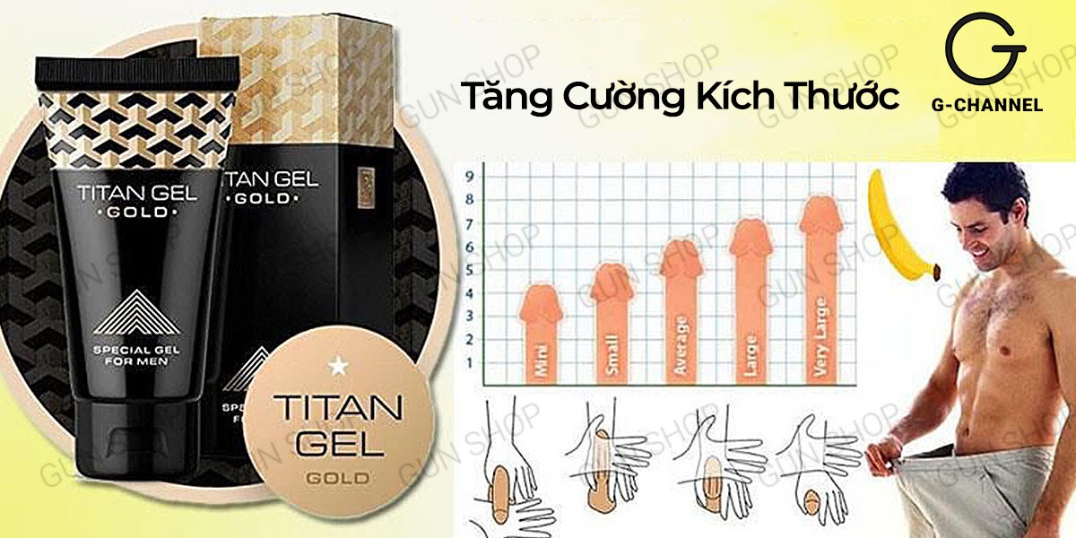 Gel Titan Gold 50ml cao cấp tăng kích thước nhanh, an toàn, hiệu quả