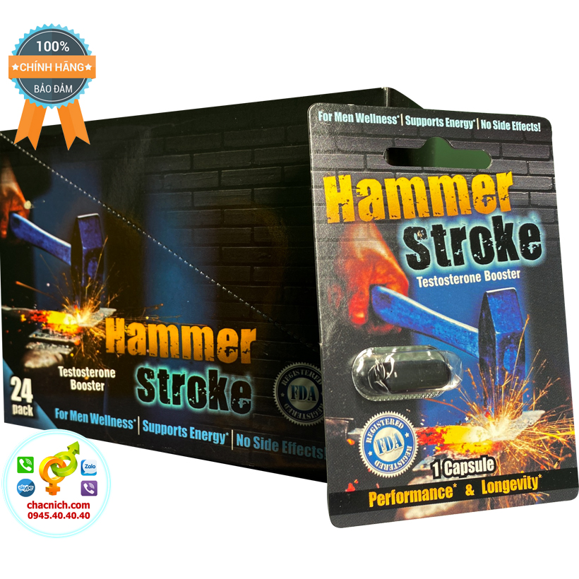 Phân phối Viên uống thảo dược hỗ trợ cải thiện sinh lý nam giới Hammer Stroke - Vỉ 1 viên hàng mới về