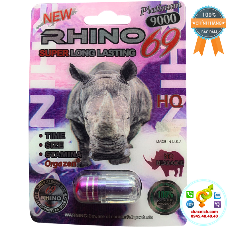 Đại lý Viên uống giúp cứng nhanh và chống xuất tinh sớm Rhino 69  giá tốt