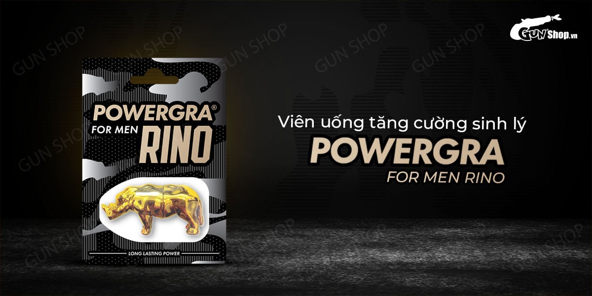 Đại lý Viên uống phục hồi sinh lý kéo dài thời gian Powergra For Men Rino - Vỉ 1 viên  hàng mới về