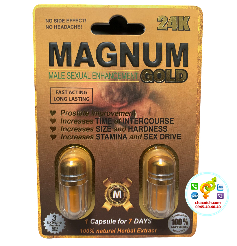 Vỉ 2 Viên Magnum Gold Tăng Kích Thước Dương Vật Cương Cứng Lâu