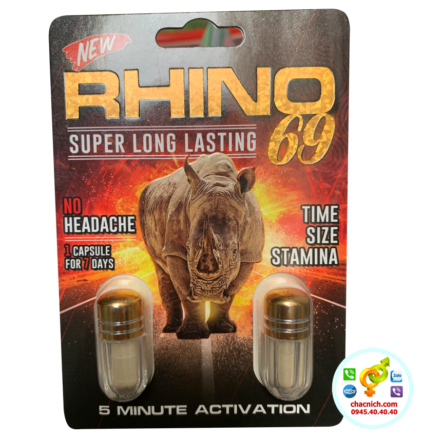 Vỉ 2 Viên Rhino 69 Doublet Shot Hỗ Trợ Sinh Lý Nam Cương Nhanh Lâu Ra