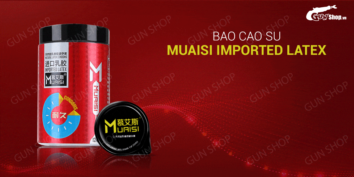  Phân phối Bao cao su Muaisi Imported Latex Red - Kéo dài thời gian - Hộp 12 cái giá sỉ