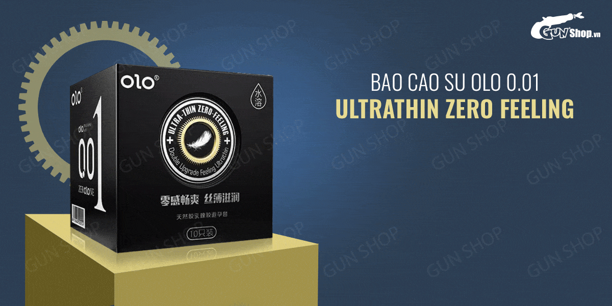  Phân phối Bao cao su OLO 0.01 Ultrathin Zero Feeling - Siêu mỏng gai hương vani - Hộp 10 cái chính hãng