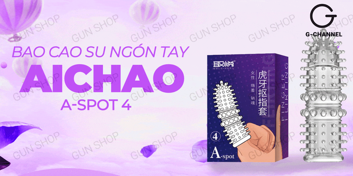  Giá sỉ Bao cao su ngón tay Aichao A-spot 4 - Gai nổi lớn - Hộp 1 cái nhập khẩu