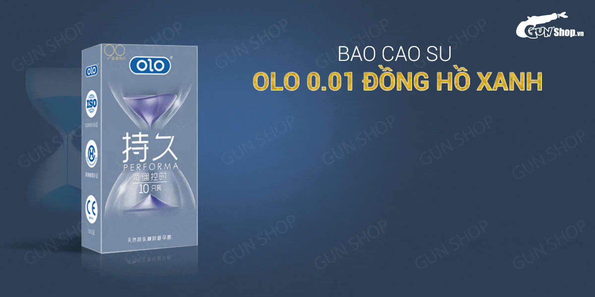  Review Bao cao su OLO 0.01 Đồng Hồ Xanh - Kéo dài thời gian hương vani - Hộp 10 cái cao cấp