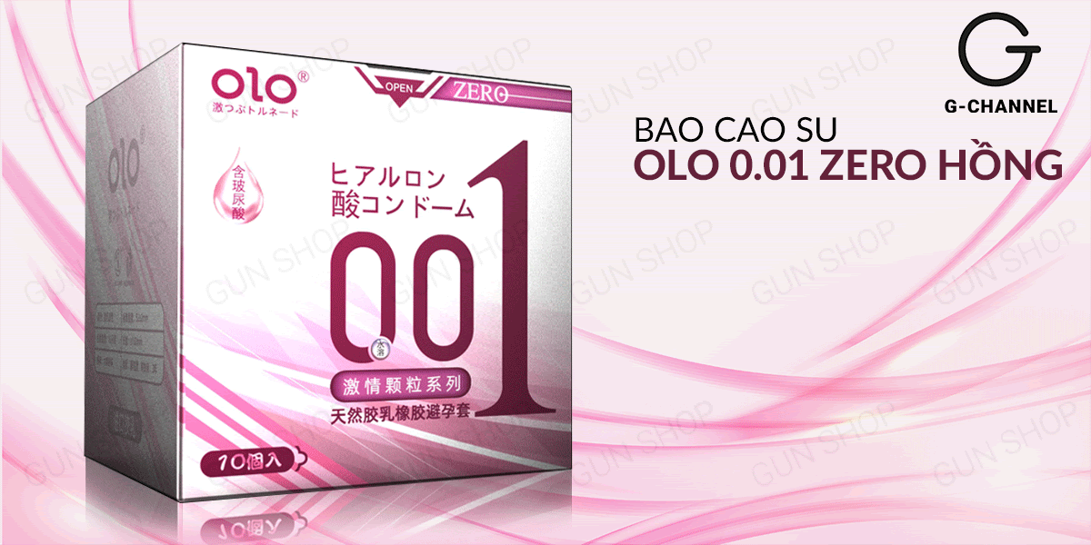  Shop bán Bao cao su OLO 0.01 Zero Hồng - Siêu mỏng có hạt nhiều gel bôi trơn - Hộp 10 cái nhập khẩu