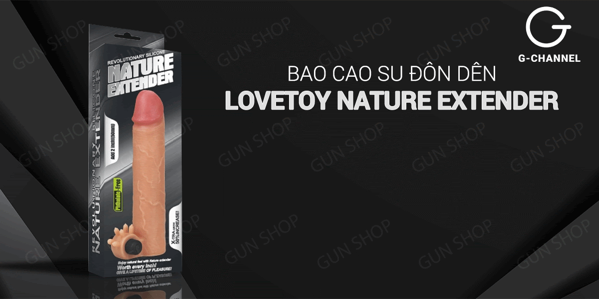 Phân phối Bao cao su đôn dên tăng kích thước rung tăng 38mm - Lovetoy Nature Extender giá sỉ Phân phối Bao cao su đôn dên tăng kích thước rung tăng 38mm - Lovetoy Nature Extender giá sỉ