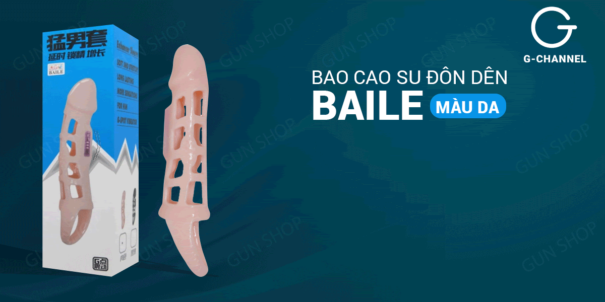  Giá sỉ Bao cao su đôn dên tăng kích thước Baile - Màu da lưới dây đeo có rung 16 x 3.5 tốt nhất