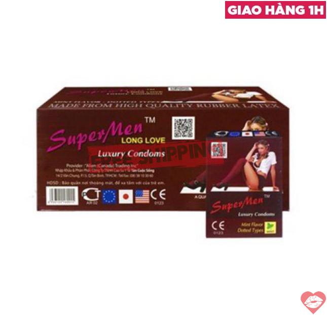 Phân phối Bao cao su Supermen Long Love - Kéo dài thời gian - Hộp 120 cái nhập khẩu