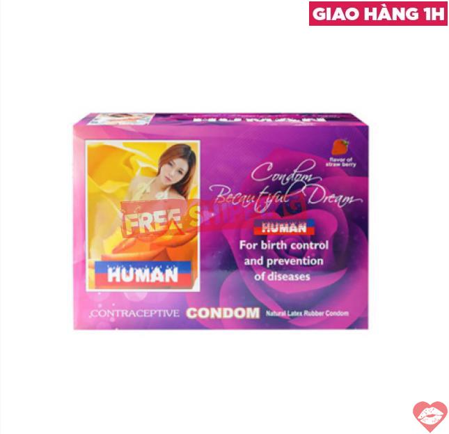 Mua Bao cao su Human - Hương dâu điểm nổi - Hộp 120 cái tốt nhất