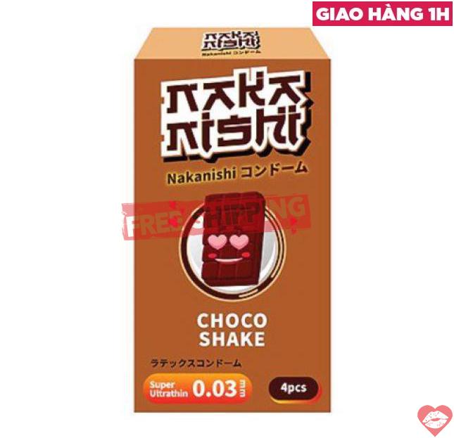 Bán Bao cao su Nakanishi - Siêu mỏng 0.03mm - Hương chocolate - Hộp 4 cái tốt nhất