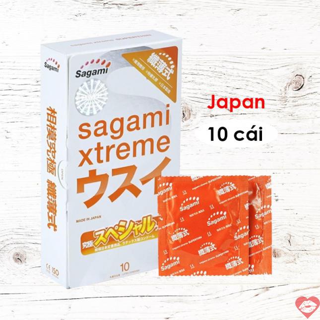 Bỏ sỉ Bao cao su Sagami Xtreme Super Thin - Siêu mỏng ôm sát - Hộp 10 cái hàng xách tay