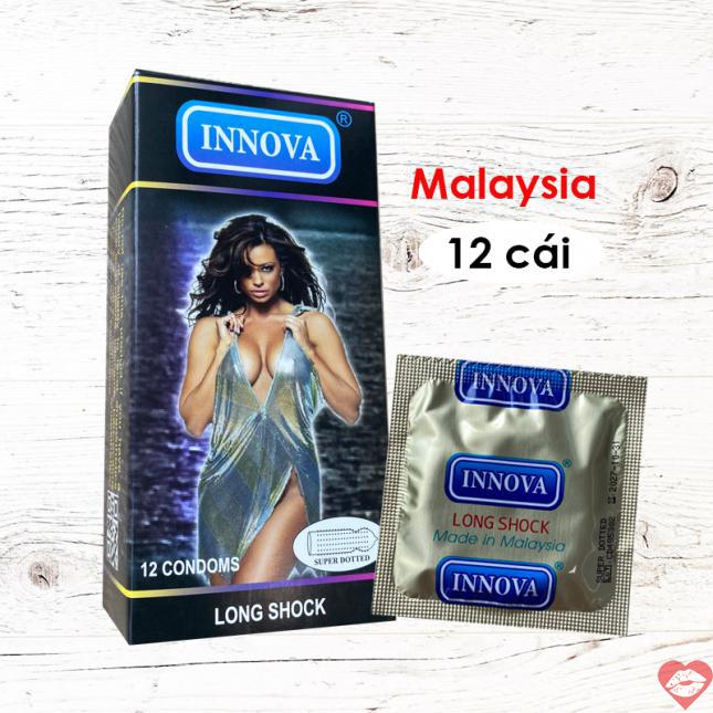 Mua Bao cao su gân gai Innova Đen Kéo dài thời gian 12 cái cao cấp