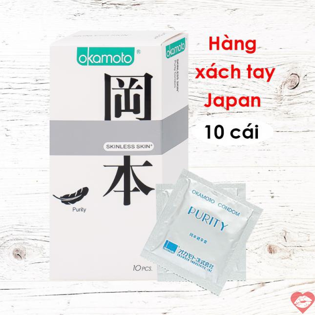 Bảng giá Bao cao su Okamoto Skinless Skin Purity 10 cái không mùi siêu mỏng có tốt không?
