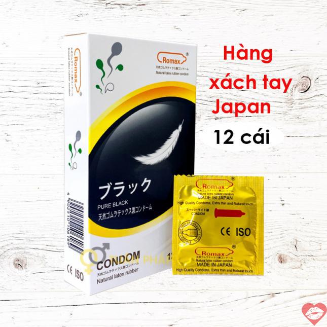 Nơi bán Bao cao su Romax Pure Black siêu mỏng - Hộp 12 cái mới nhất