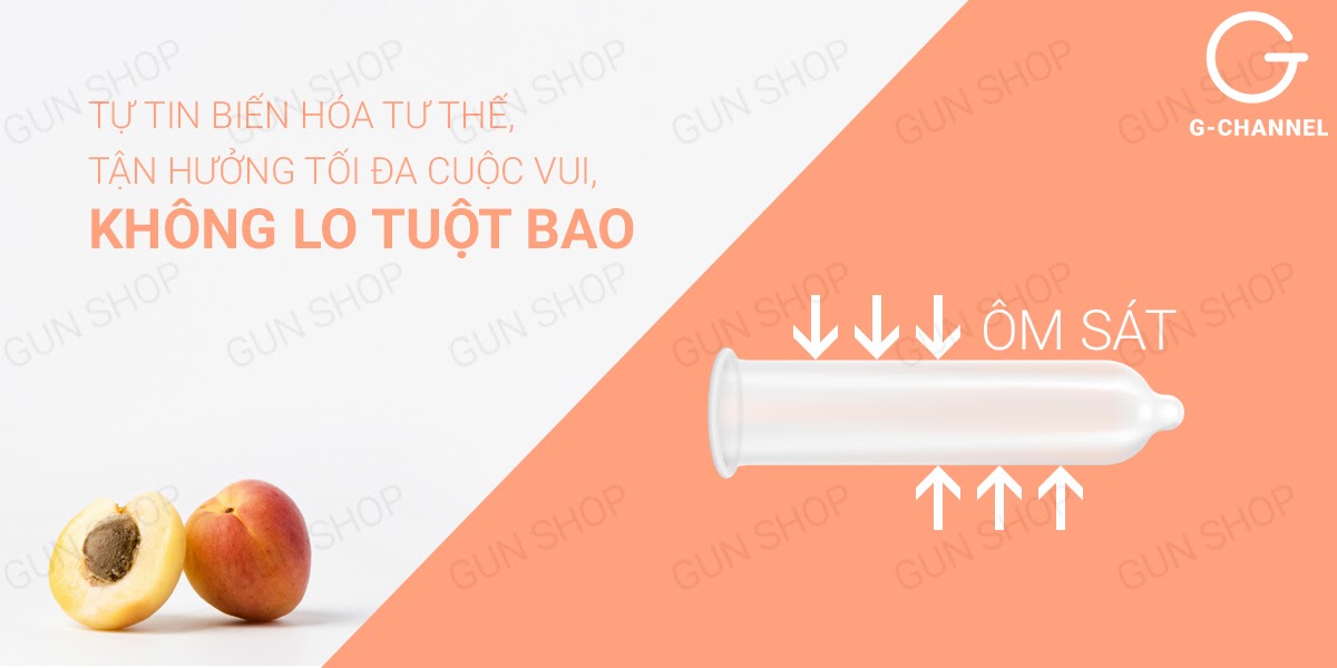 Bao cao su Nakanishi 0.03mm siêu mỏng hương đào hộp 4 cái