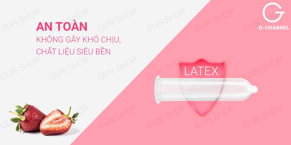 Bao cao su Nakanishi siêu mỏng 0.03mm hương dâu hộp 4 cái giá tốt
