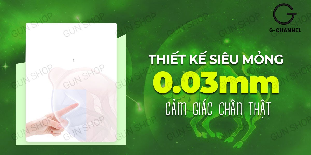 Bao Cao Su Ropockon Cung Kim Ngưu 0.03mm Hương Dâu Tự Nhiên