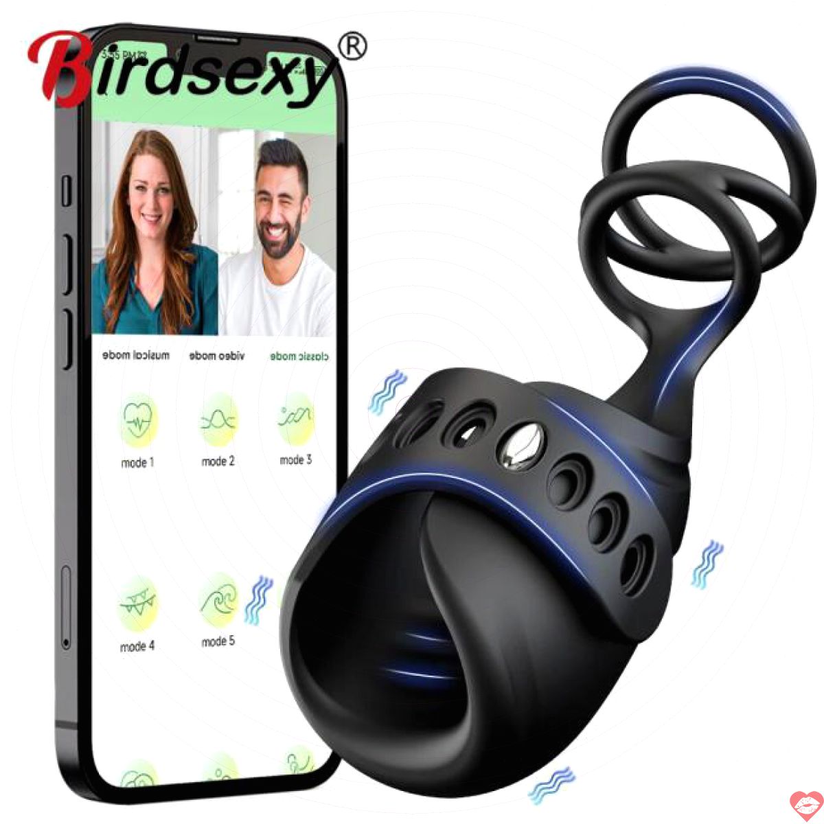 Máy Tập Dương Vật Love Spouse Điều Khiển App Kèm Vòng Đeo 