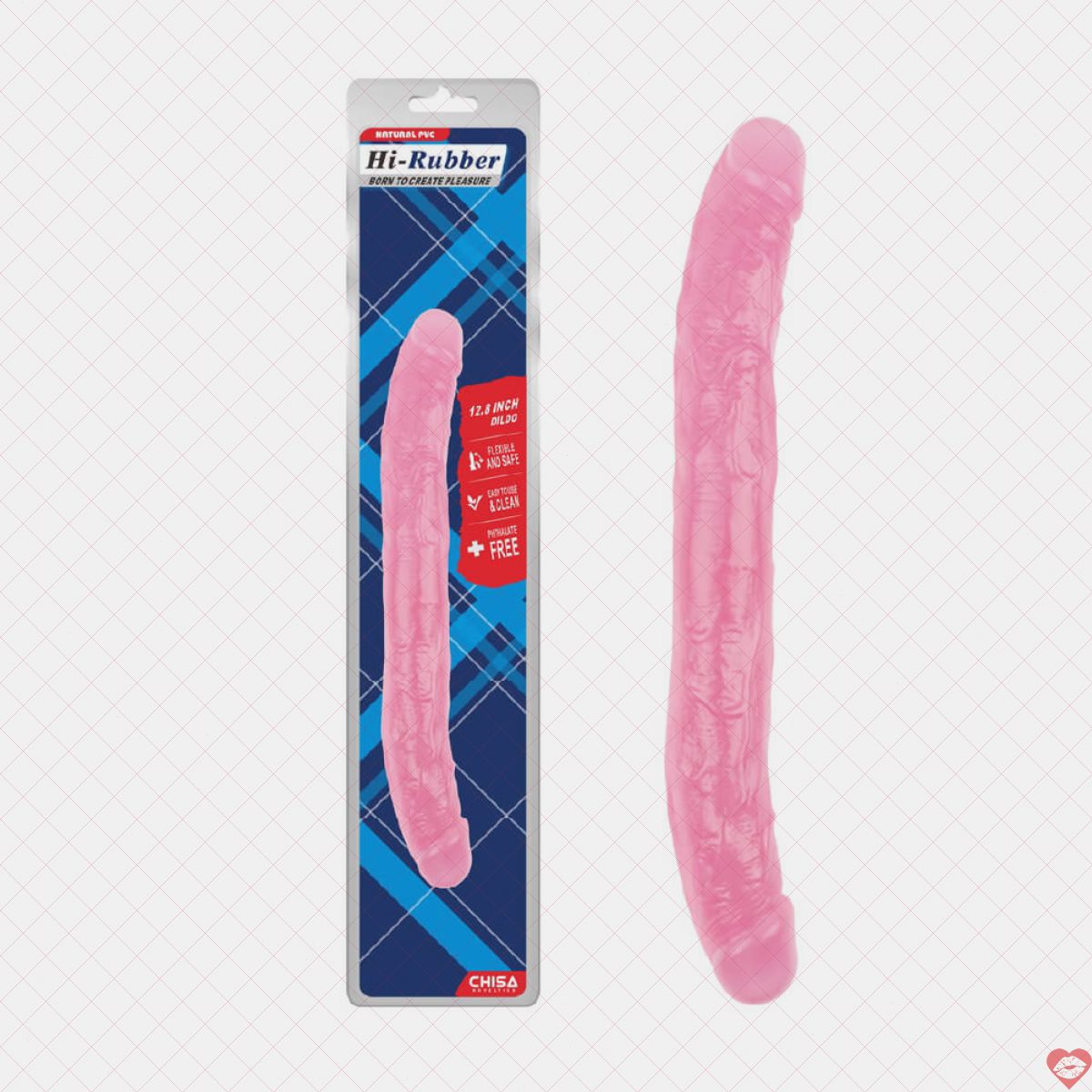 Dương vật giả 2 đầu Chisa Hi-Rubber 12.8 Inch Hồng
