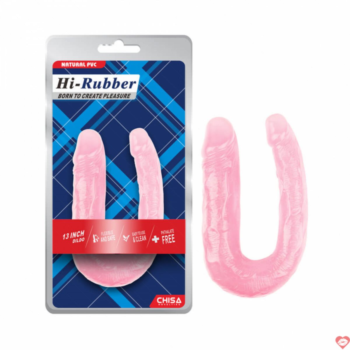 Dương vật giả 2 đầu Chisa Hi-Rubber 13 Inch Hồng