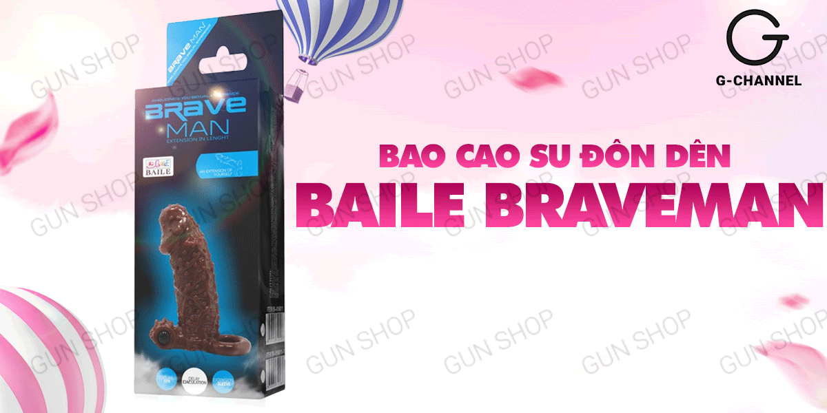  Bảng giá Bao cao su đôn dên tăng kích thước rung nhiều điểm nổi Baile Braveman chính hãng