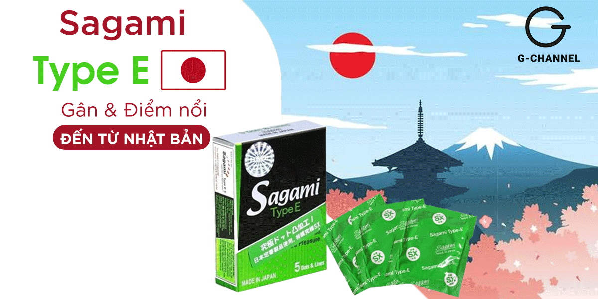  Bảng giá Bao cao su Sagami Type E - Gân và điểm nổi - Hộp 5 cái giá rẻ