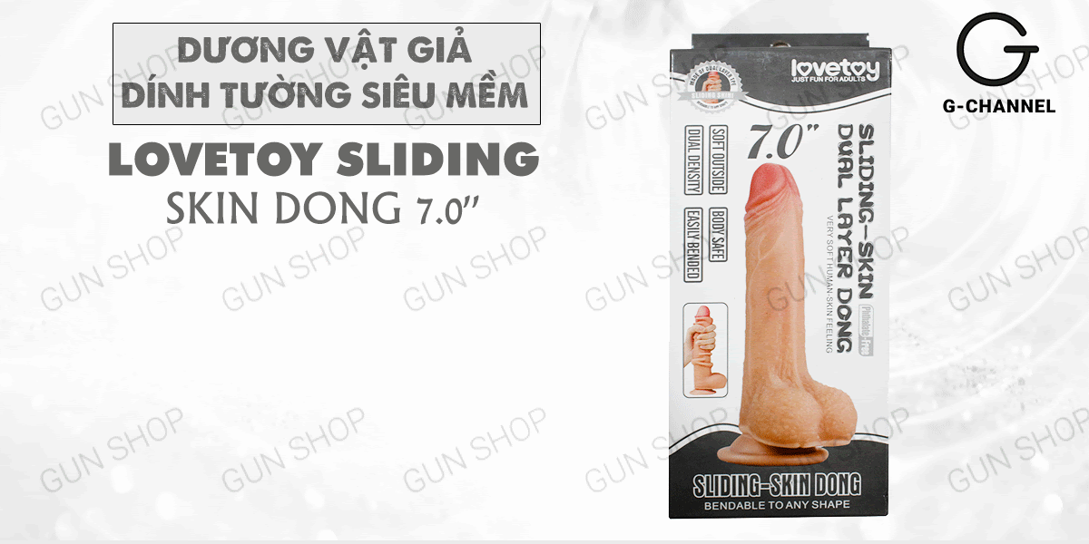  Bảng giá Dương vật giả dính tường siêu mềm skin Dong 7.0 - Lovetoy Sliding nhập khẩu