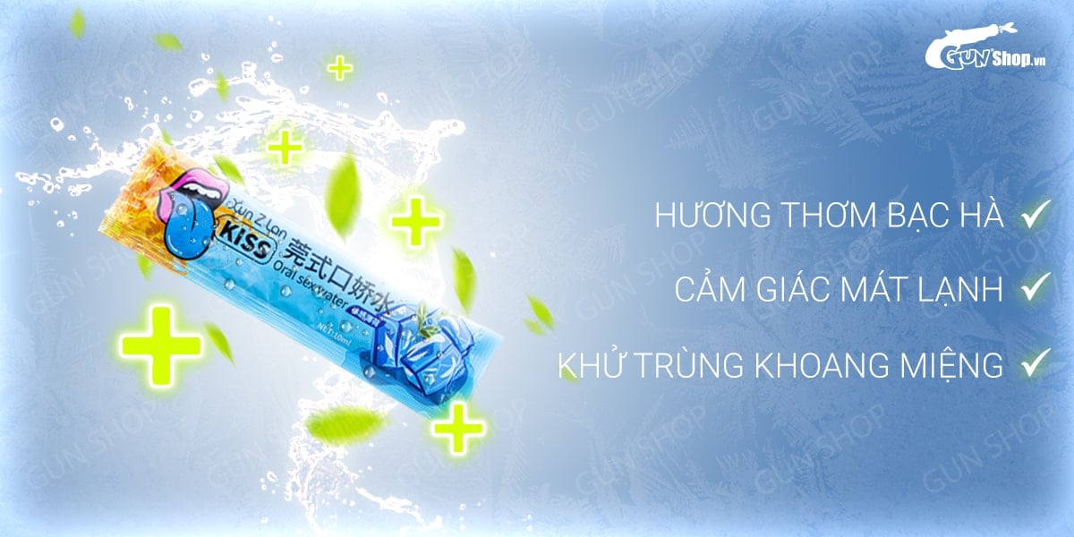 Kho sỉ Nước tình yêu BJ mát lạnh hương bạc hà - Xun Z Lan Kiss Cool - Gói 10ml mới nhất